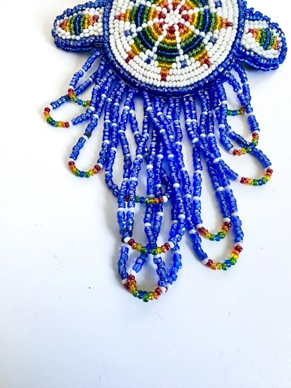 Handcrafted Native American-style Seed Bead Medallion Hair Clip